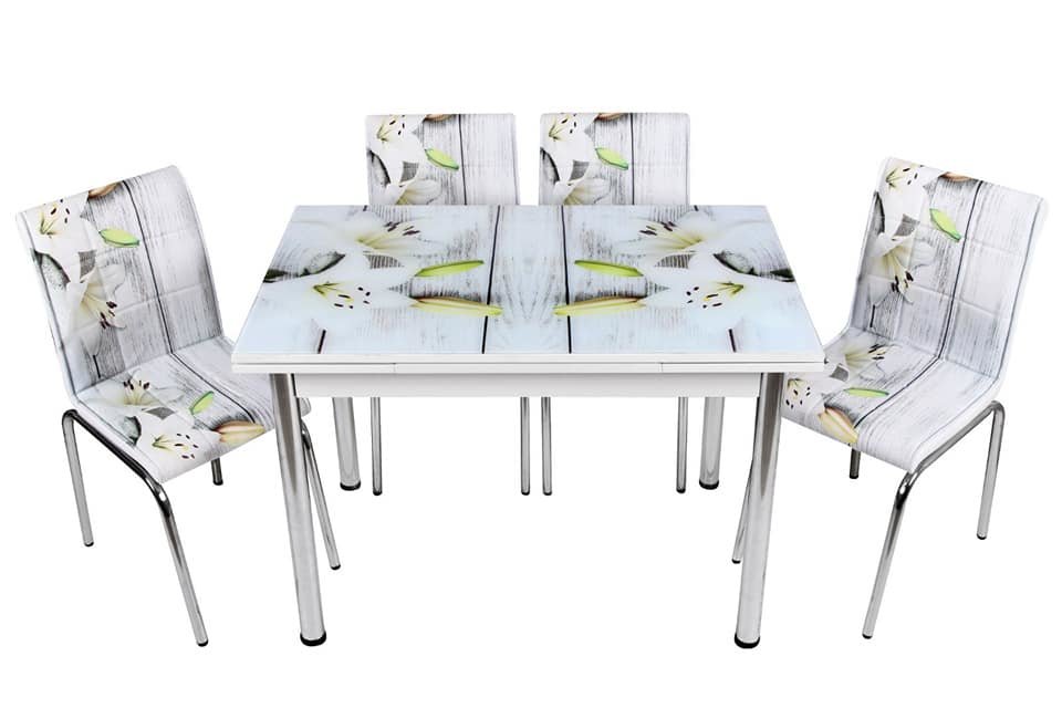 Кухненска разгъваема маса със столове 10