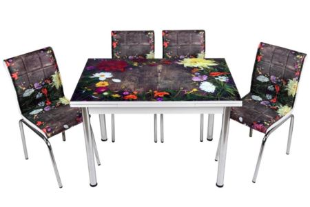 Кухненска разгъваема маса със столове 15